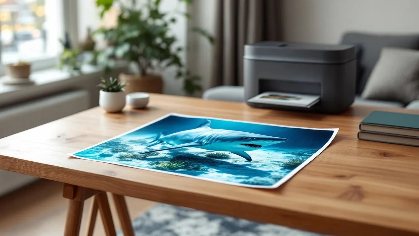 Ik printte deze haaienfoto thuis, het resultaat overtrof al mijn verwachtingen