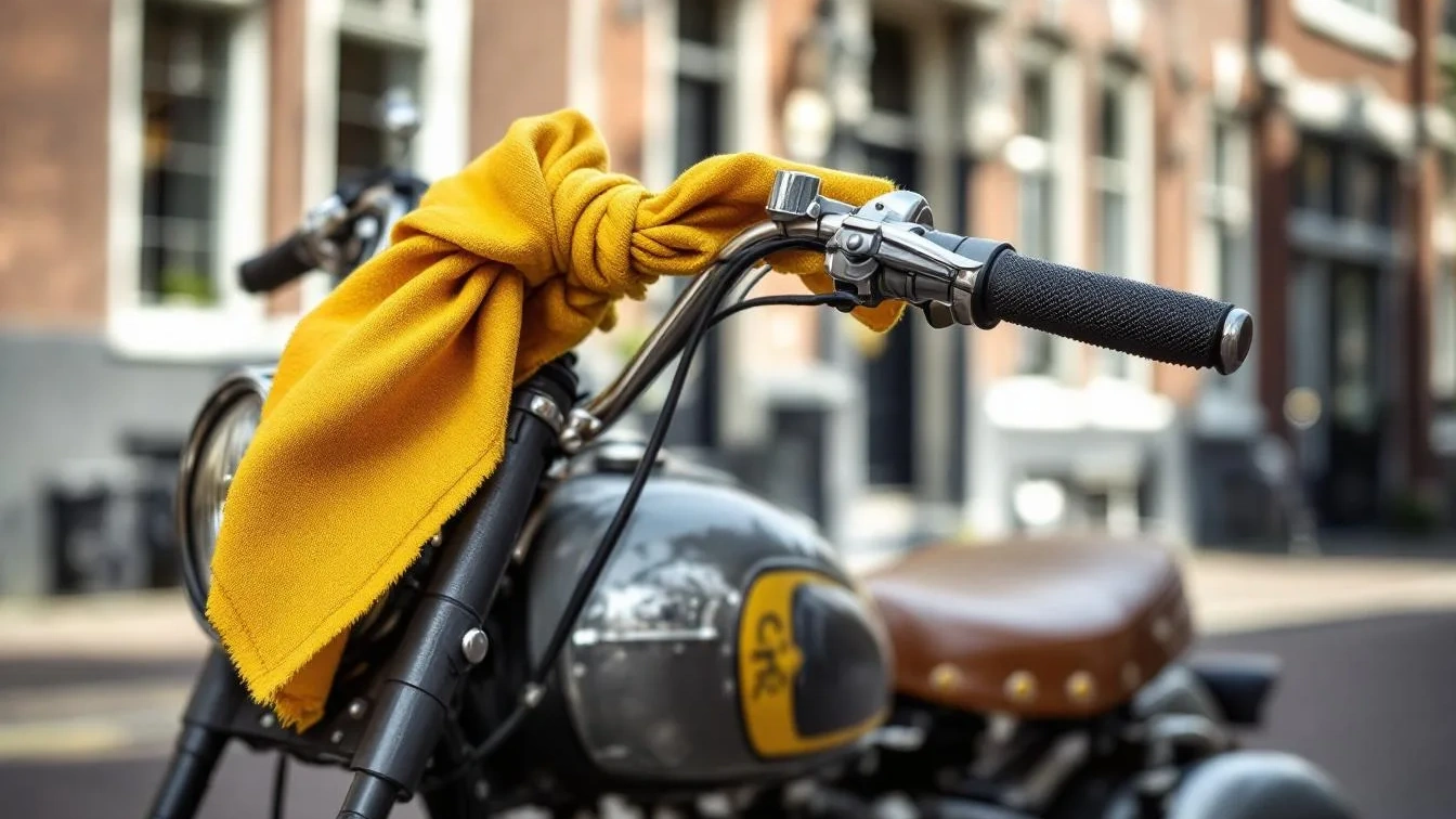 Niet decoratie of toeval, dit betekent een gele lap aan het motorstuur echt